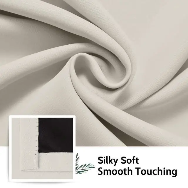 Alt view image 7 of 7 - 100% Blackout Curtains Room Darkening Living Room 84 Inch | Curtains for Bedroom,Thermal Insulated Grommet Window Drapes,Curtains for Living Room with Black Back,52 x 84 Inch,2 Panels