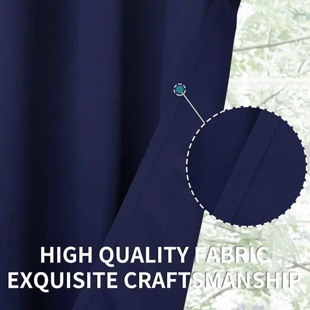 Alt view image 7 of 7 - Navy Blue Blackout Curtains for Bedroom 63 Inch Long - 2 Panels | Grommet Top, Black Out, Room Darkening, Sunblock, Thermal Insulated, Window Drapes for Kids Boys Room, 42x63 Inch