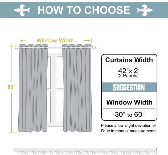 Alt view image 7 of 7 - 100% Blackout Curtains for Bedroom 63 Inch Long with Black Liner | 2 Thick Layers, Thermal Insulated, Grommet, Window Treatment, Living Room Drapes, 2 Panels Set, Light Grey, 42 x 63 Inch