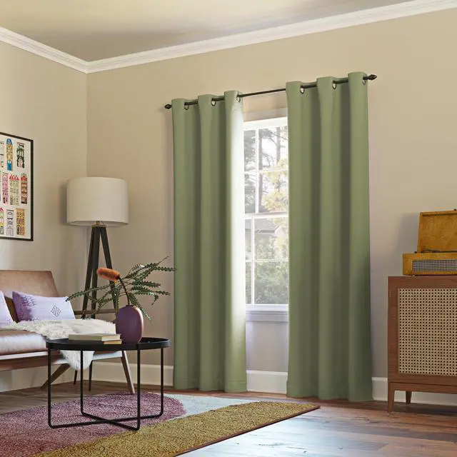 Alt view image 4 of 6 - Energy Saving Blackout Grommet Curtain Panel, 40" x 84", Sage Green