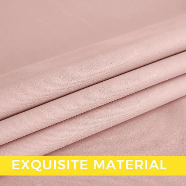 Alt view image 5 of 7 - Blush Pink Blackout Curtains 63 Inches Long 2 Panels | W40"xL63", For Girls Room, For Nursery, Thermal Insulated, Blackout Drapes,Grommet, Noise Reducing