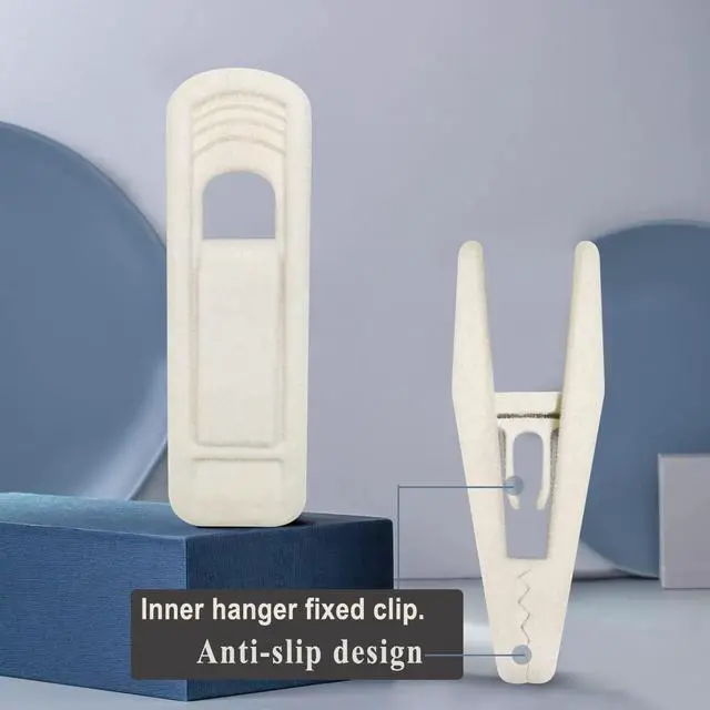 Alt view image 3 of 7 - Velvet Hanger Clips for Velvet Hangers - 20 PCS Beige Non-Slip Velvet Clip for Skirt Hanger, Strong Flocking Clips Fit for Ivory Velvet Hangers