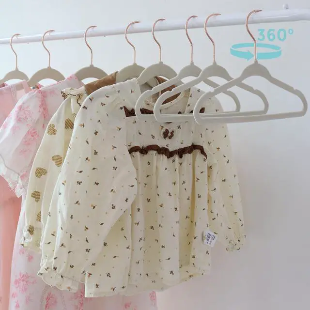 Alt view image 6 of 7 - Baby Velvet Hangers 30 Pack - 11 Inch Premium Felt Non Slip Kids Hanger for Infant & Toddler Clothes - 0.2" Slim Space-Saving Baby Felt Hangers for Children's Closet with 10 Clips - Beige