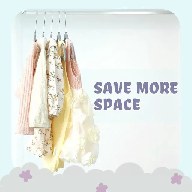 Alt view image 6 of 7 - 50 Pack Kids Velvet Hangers 11 Inches Children's Clothes Hangers Non-Slip Baby Hangers for Infant/Toddler (Grey)