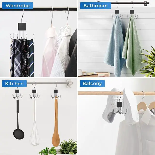 Alt view image 5 of 6 - Belt Hanger, 2PCS Belt Organizer for Closet 360° Rotatable | Max 48 Belt Storage Rack Space Saving Closet Organizers and Storage for Belt, Bra, Tank Top, Tie, Scarf, Purse