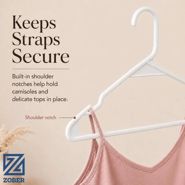 Alt view image 3 of 6 - Clothes Hangers - White, Plastic Hangers 50 Pack for Shirts, Dresses, and Pants - Durable, Flexible Plastic Clothing Hangers | Durable, flexible plastic clothes hangers,