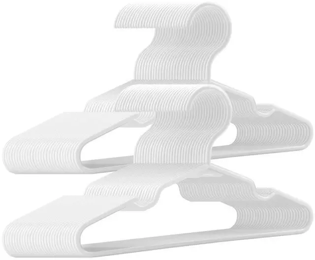 Main image of Kids Hangers - 100 Pack, 11.5 Inch White Baby & Toddler Hangers for Closet - Ideal for Baby Standard Use