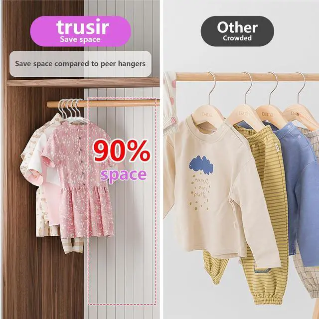 Alt view image 4 of 6 - Kids Hangers - 100 Pack, 11.5 Inch White Baby & Toddler Hangers for Closet - Ideal for Baby Standard Use