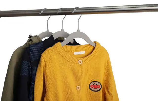 Alt view image 4 of 6 - Non-Slip Clothes Hangers for Baby and Kids 20-Pack Velvet Hangers with Movable Clips, Heavy-Duty and Space-Saving for Pants,Skirts, Coat, Gray