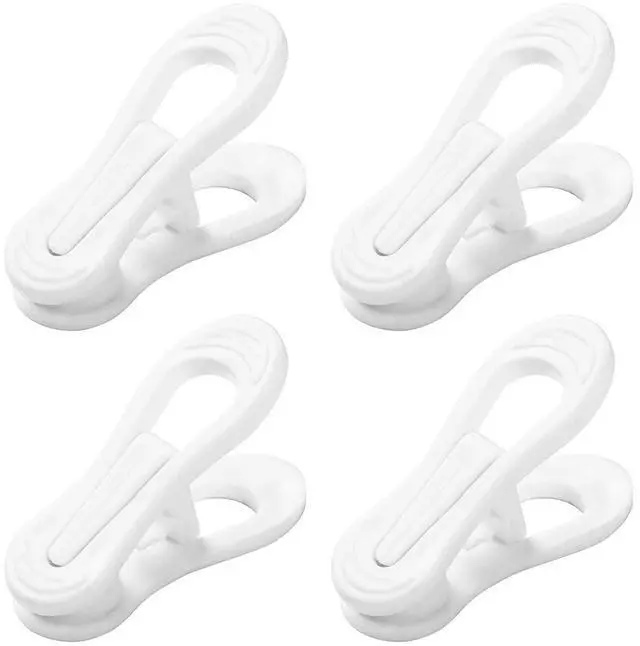 Main image of 20PCS Multi-Purpose White Hanger Clips, Standard Plastic Clips | fits standard hangers, ideal for organizing clothes, skirts & pants ,clothes hanger clips