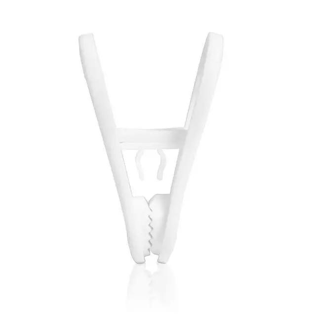 Alt view image 2 of 4 - 20PCS Multi-Purpose White Hanger Clips, Standard Plastic Clips | fits standard hangers, ideal for organizing clothes, skirts & pants ,clothes hanger clips