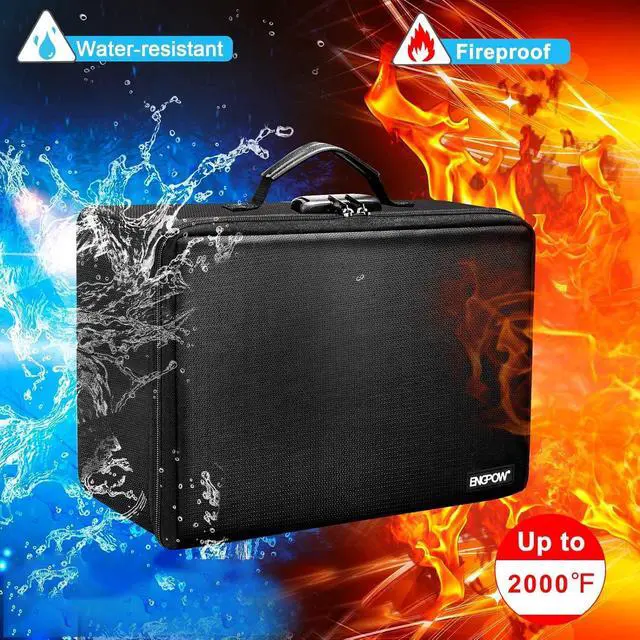 Alt view image 2 of 7 - Fireproof Photo Storage Box with Lock,Photo Box Organizer with DividerMesh Bag,Collapsible Portable Photo Storage Containers with Handle for Photos, Picture,Scrapbook,Art,Craft(Box Only)