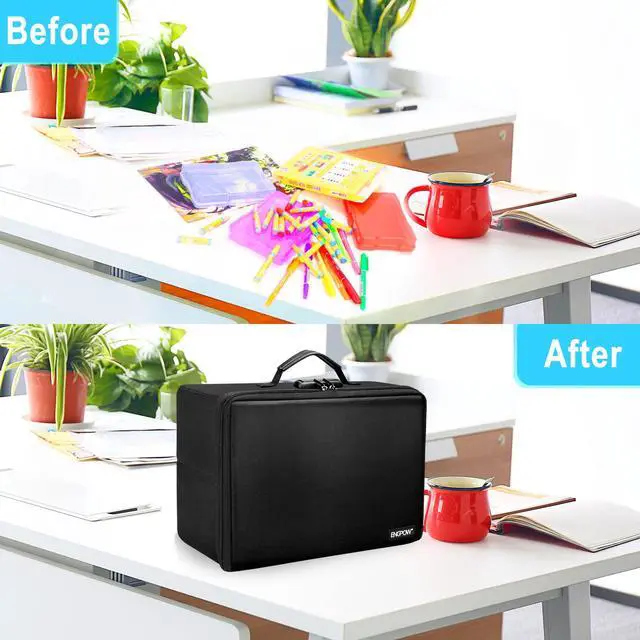Alt view image 7 of 7 - Fireproof Photo Storage Box with Lock,Photo Box Organizer with DividerMesh Bag,Collapsible Portable Photo Storage Containers with Handle for Photos, Picture,Scrapbook,Art,Craft(Box Only)