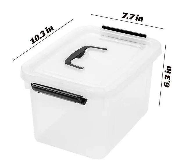 Alt view image 2 of 7 - 6 Quart Clear Storage Latch Box/Bins, 6-Pack Plastic Container with Latches and Lid