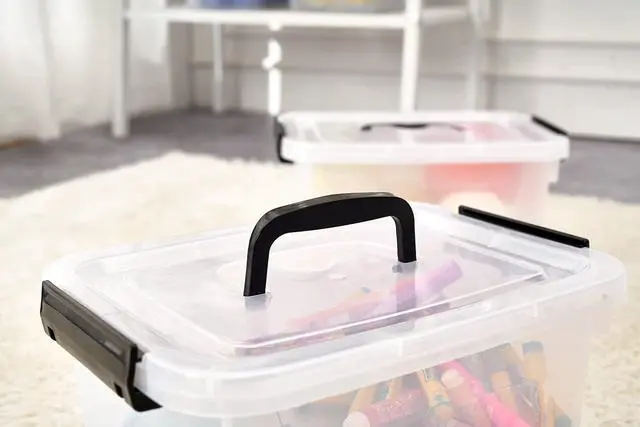 Alt view image 4 of 7 - 6 Quart Clear Storage Latch Box/Bins, 6-Pack Plastic Container with Latches and Lid