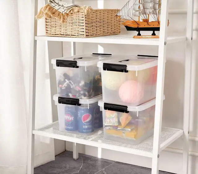 Alt view image 6 of 7 - 6 Quart Clear Storage Latch Box/Bins, 6-Pack Plastic Container with Latches and Lid