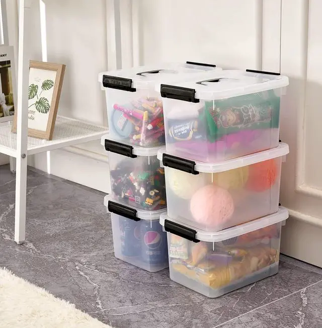 Alt view image 7 of 7 - 6 Quart Clear Storage Latch Box/Bins, 6-Pack Plastic Container with Latches and Lid