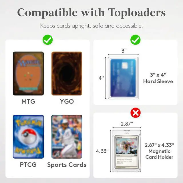 Alt view image 4 of 7 - Trading Card Storage Box with Handle, Fit for Toploader, 2 Pcs | Stackable Reinforced Latch Case with 8 Adjustable Dividers, Writable Labels, Organizer for MTG TCG Sports Baseball Bulk Cards