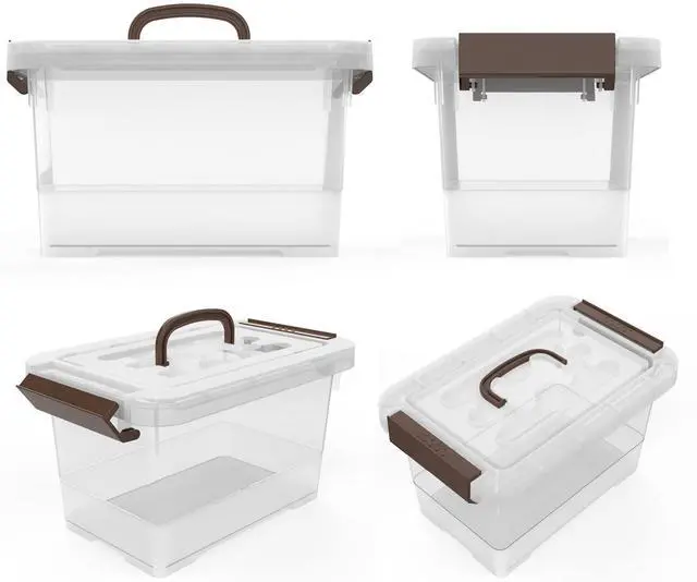 Alt view image 4 of 7 - Clear Storage Latch Box, 6 Pack Storage Organizer Bins with Latching Handle and Lids, 3.5 Quart