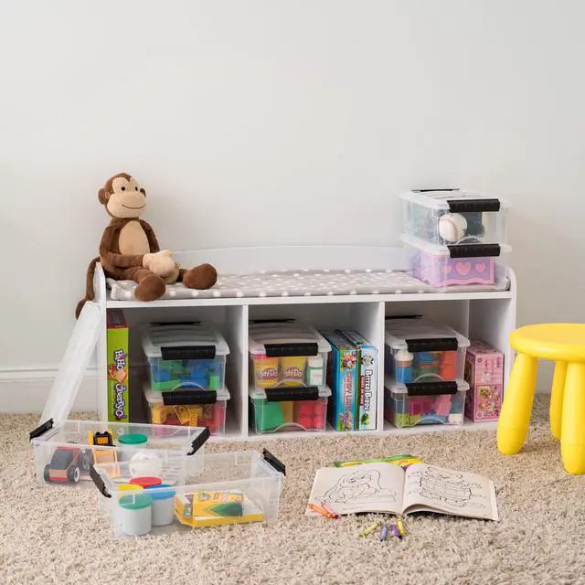 Alt view image 4 of 4 - 6-Pack 6 Quart Storage Bins with Lids | Transparent design keeps contents visible, Ideal for shoes, photos, documents, and small essentials, Nestable to save space