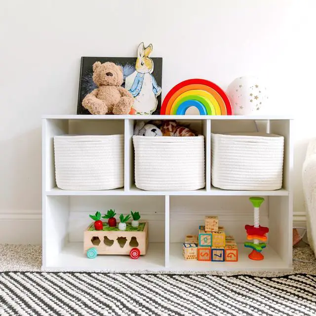 Alt view image 3 of 7 - Storage Cubes 9x9x7Cotton Rope Woven Baskets for Organizing 3-Pack | 9 Inch Cube Storage Bin | Small Basket for Shelf Nursery, Pantry, Decorative Plant, Bathroom Closet, Toy Gift