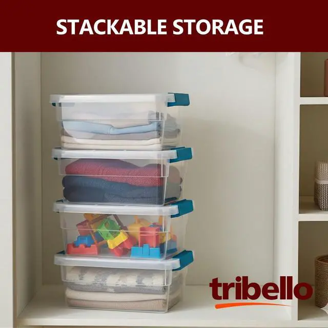 Alt view image 4 of 7 - Clear Plastic Storage Bins with Lids Stackable Storage Bins (15 Quart)