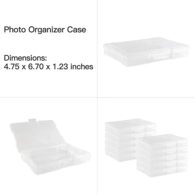 Alt view image 3 of 7 - Photo Storage Box and 16 Inner 4" x 6" Photo Storage Containers | 1Pack Clear, Photo Albums 4x6 Pictures, Photo Organizers and Storage, Card Game Storage, Task Boxes for Special Education