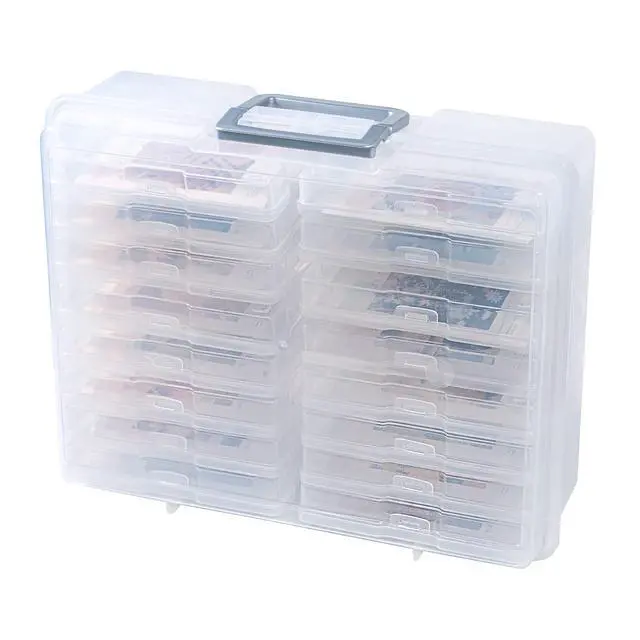 Alt view image 2 of 7 - Photo Storage Box and 16 Inner 4" x 6" Photo Storage Containers | 1Pack Clear, Photo Albums 4x6 Pictures, Photo Organizers and Storage, Card Game Storage, Task Boxes for Special Education