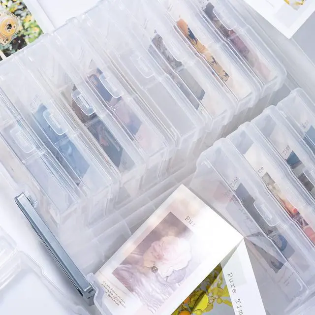 Alt view image 5 of 7 - Photo Storage Box and 16 Inner 4" x 6" Photo Storage Containers | 1Pack Clear, Photo Albums 4x6 Pictures, Photo Organizers and Storage, Card Game Storage, Task Boxes for Special Education
