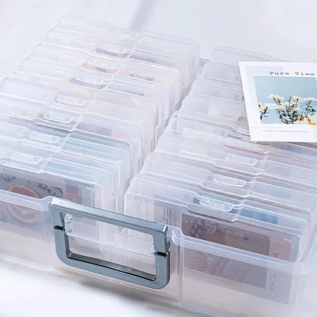 Alt view image 6 of 7 - Photo Storage Box and 16 Inner 4" x 6" Photo Storage Containers | 1Pack Clear, Photo Albums 4x6 Pictures, Photo Organizers and Storage, Card Game Storage, Task Boxes for Special Education