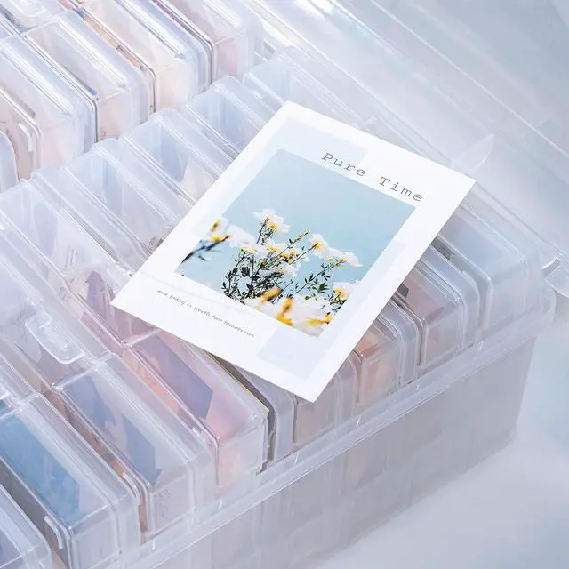 Alt view image 7 of 7 - Photo Storage Box and 16 Inner 4" x 6" Photo Storage Containers | 1Pack Clear, Photo Albums 4x6 Pictures, Photo Organizers and Storage, Card Game Storage, Task Boxes for Special Education