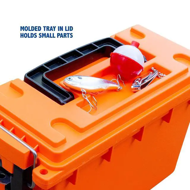 Alt view image 6 of 7 - 12680 Marine Storage Box, Dry Box Made in USA, Water Resistant Container for Boat and Dock Gear, Small Parts Organizer with Latch, Stackable