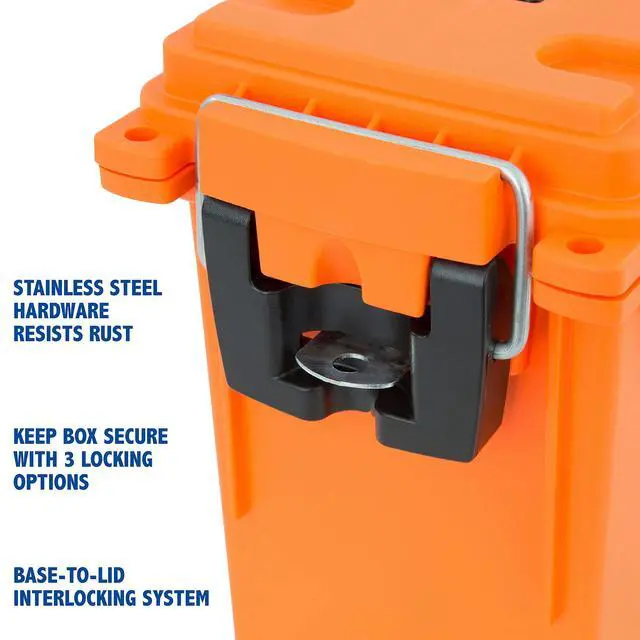 Alt view image 5 of 7 - 12680 Marine Storage Box, Dry Box Made in USA, Water Resistant Container for Boat and Dock Gear, Small Parts Organizer with Latch, Stackable
