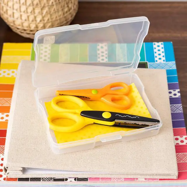 Alt view image 7 of 7 - Photo Storage Box |Made in USA| 16 Cases - Clear | Fits 4" x 6" Pictures / Built-In Handle / Organizing Containers for Tasks, Stickers, Ephemera & Flashcards