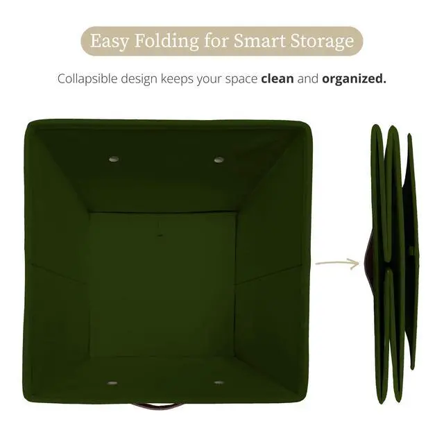Alt view image 6 of 7 - Storage Bins, Cube Storage Bin with Labels | 10.5" x 11" Fabric Storage Cubes for Shelves (6pcs, Olive Green)