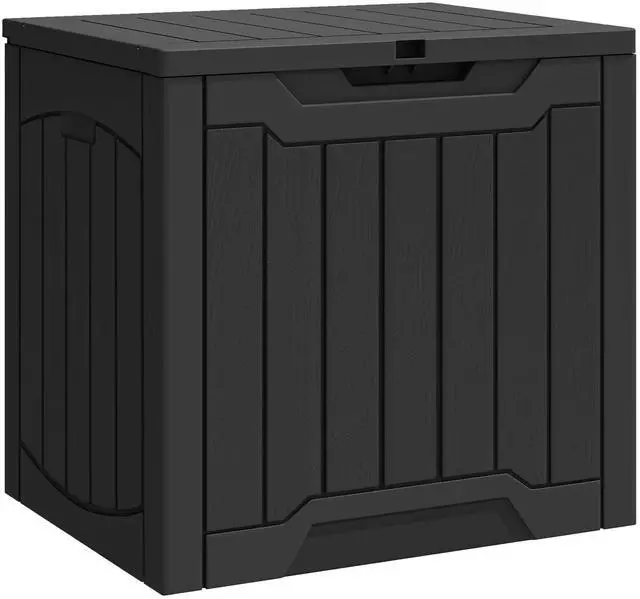Main image of Outdoor Resin Storage Box 31 Gal | Water-resistant Patio Deck Box Outdoor Storage Box for Pillows, Garden Equipment, Securely Lockable, Black