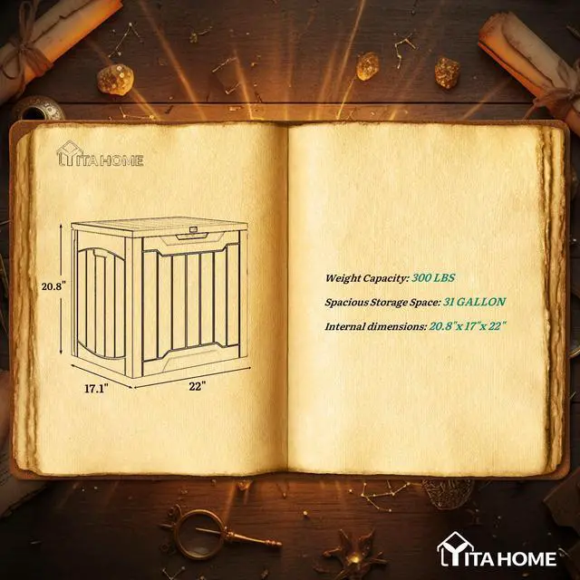Alt view image 7 of 7 - Outdoor Resin Storage Box 31 Gal | Water-resistant Patio Deck Box Outdoor Storage Box for Pillows, Garden Equipment, Securely Lockable, Black