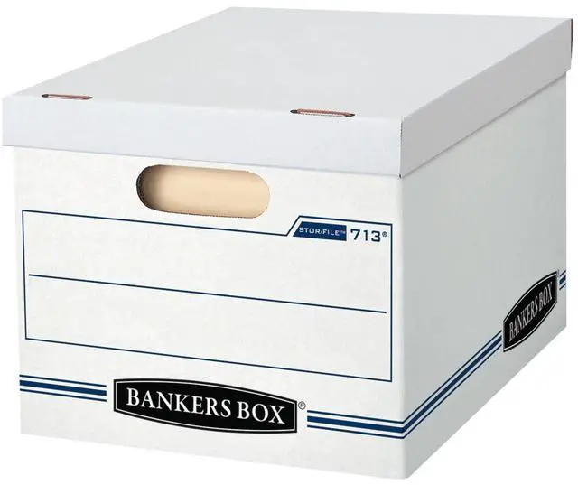 Main image of 6-Pack Basic-Duty File Storage Box with Lid, Letter/Legal | Tame everyday paperwork with affordable file boxes, lift-off lids, and reinforced handles for simple record storage.
