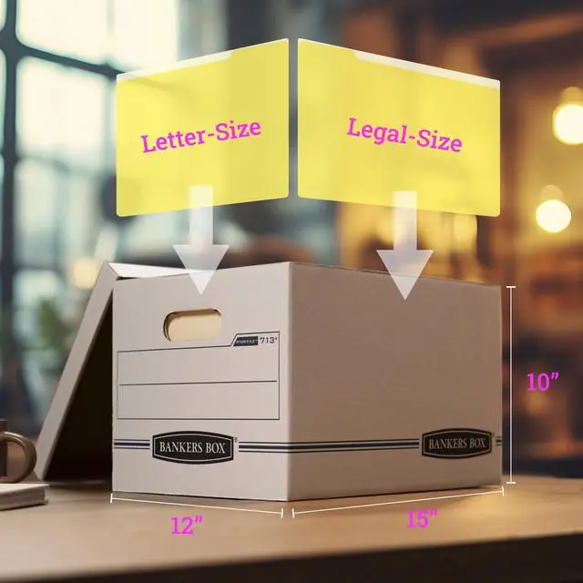Alt view image 2 of 7 - 6-Pack Basic-Duty File Storage Box with Lid, Letter/Legal | Tame everyday paperwork with affordable file boxes, lift-off lids, and reinforced handles for simple record storage.