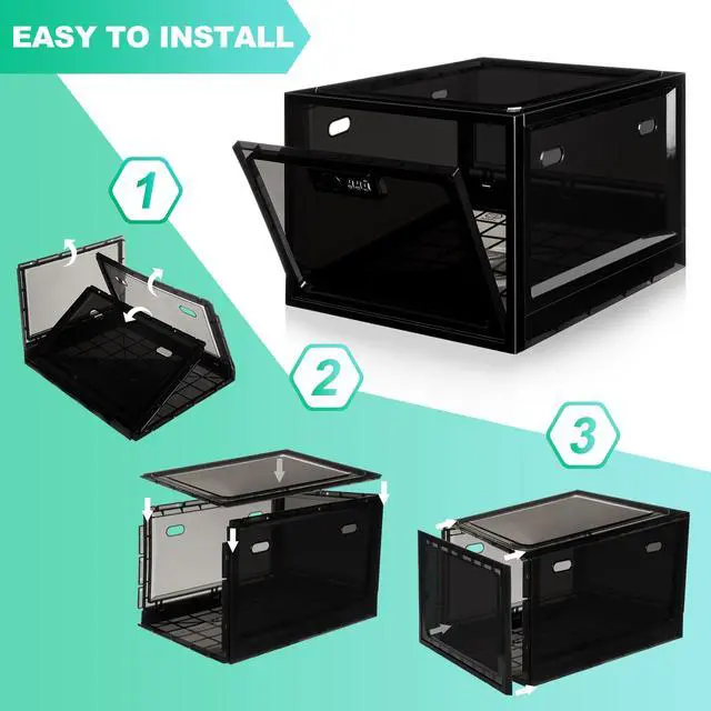 Alt view image 5 of 7 - Medication Lock Box with Code, 12.6L Large Lockable Storage Box for Medicine, Snacks, Phone, and Electronics - BPA-Free, Clear Design with Charger Holes for Home, Office, Dorm, and Fridge