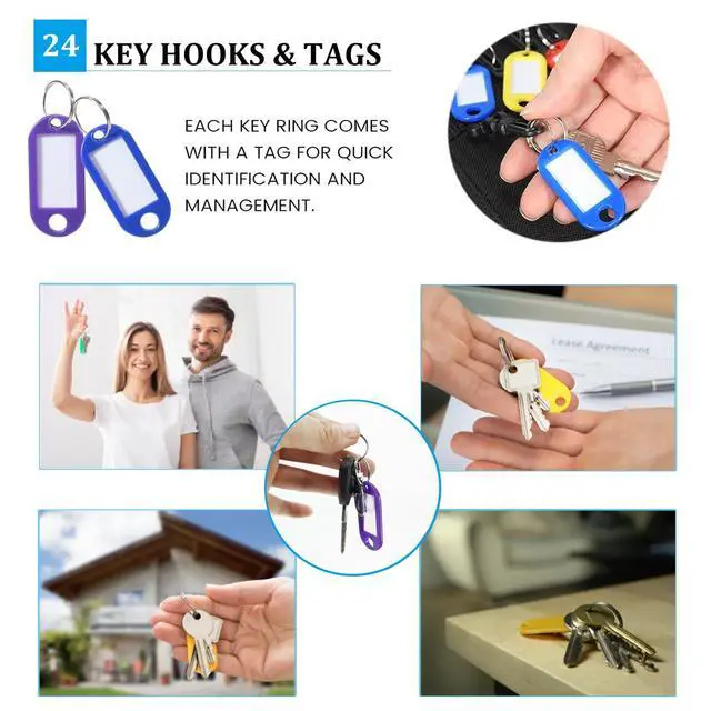 Alt view image 5 of 7 - Portable Key Organizer Case 24 Hooks Waterproof & Fireproof, Key Binder Storage Box Bag for Estate Sales, Hotel Executives, Landlord, Car Rental (Black, 24)