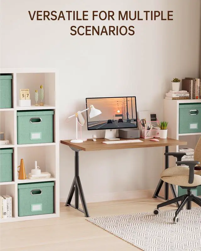Alt view image 6 of 7 - File Organizer, File Box, File Cabinet for Letter File Folder Storage, Portable Storage Bins with Lids for Office/Decor/Home,Document Organizer, 1 Pack,Green-Box Only