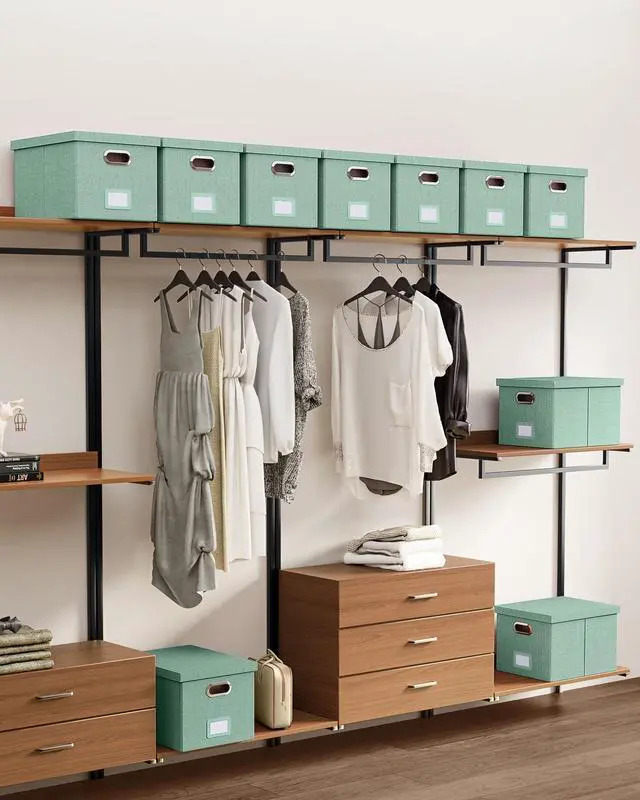 Alt view image 7 of 7 - File Organizer, File Box, File Cabinet for Letter File Folder Storage, Portable Storage Bins with Lids for Office/Decor/Home,Document Organizer, 1 Pack,Green-Box Only