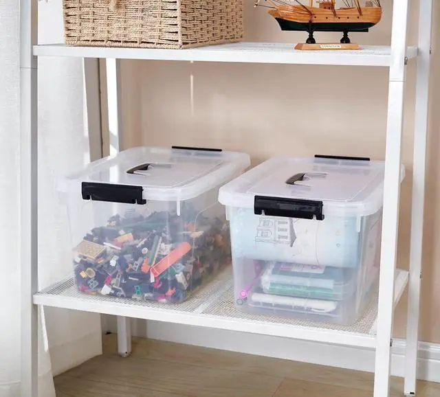 Alt view image 6 of 7 - Clear Storage Latch Box/Bin, 2-Pack Plastic Organizing Container with Handle and Lids (7 QT/16QT)
