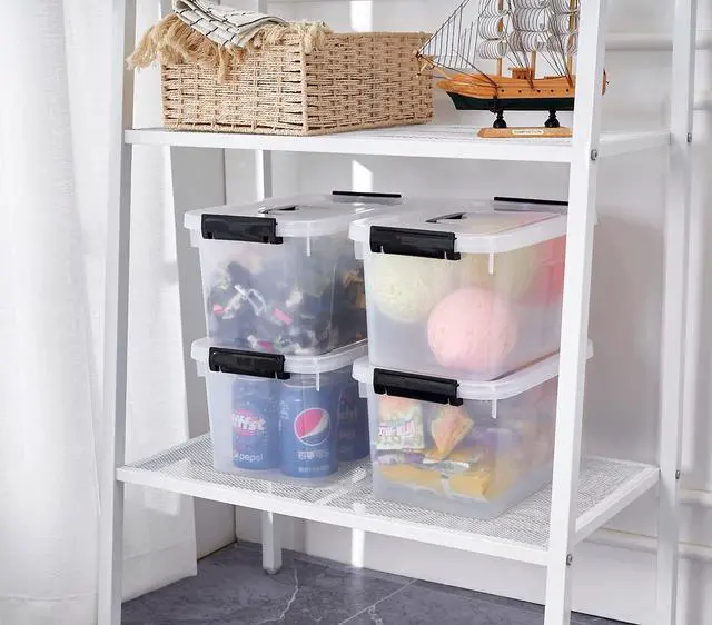 Alt view image 5 of 7 - Clear Storage Latch Box/Bin, 2-Pack Plastic Organizing Container with Handle and Lids (7 QT/16QT)