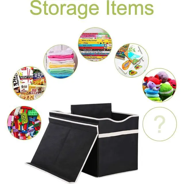 Alt view image 6 of 7 - Toy Box Chest, Collapsible Sturdy Storage Bins with Lids, Extra Large Kids Toy Storage Organizer Boxes Bins Baskets for Kids, Boys, Girls, Nursery Room, Playroom, Closet (BLACK)