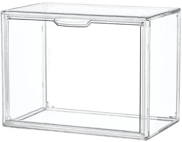 Main image of Stackable Plastic Storage Bins, X-Large | Stackable Storage Bin with Magnetic Attraction Lid, XL Clear Acrylic Case, Showcase for Cosmetic, Large Figures Collectibles