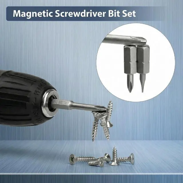 Alt view image 4 of 7 - Bates- Screwdriver Bits Set, 2 Inch, 15 pcs, 1/4 Hex, S2 Steel, Triangle Slotted Phillips Magnetic Drill Bit Set