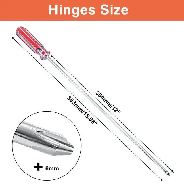 Alt view image 2 of 5 - 12 Inch Phillips Screwdriver, #2 Magnetic Tip Screwdrivers | Extra Long Chrome-vanadium Steel Shaft , Cross Head Screwdriver, Long Screwdriver for Repair Home Improvement