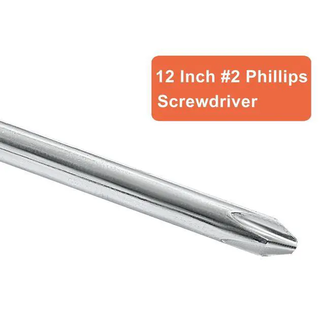 Alt view image 5 of 5 - 12 Inch Phillips Screwdriver, #2 Magnetic Tip Screwdrivers | Extra Long Chrome-vanadium Steel Shaft , Cross Head Screwdriver, Long Screwdriver for Repair Home Improvement